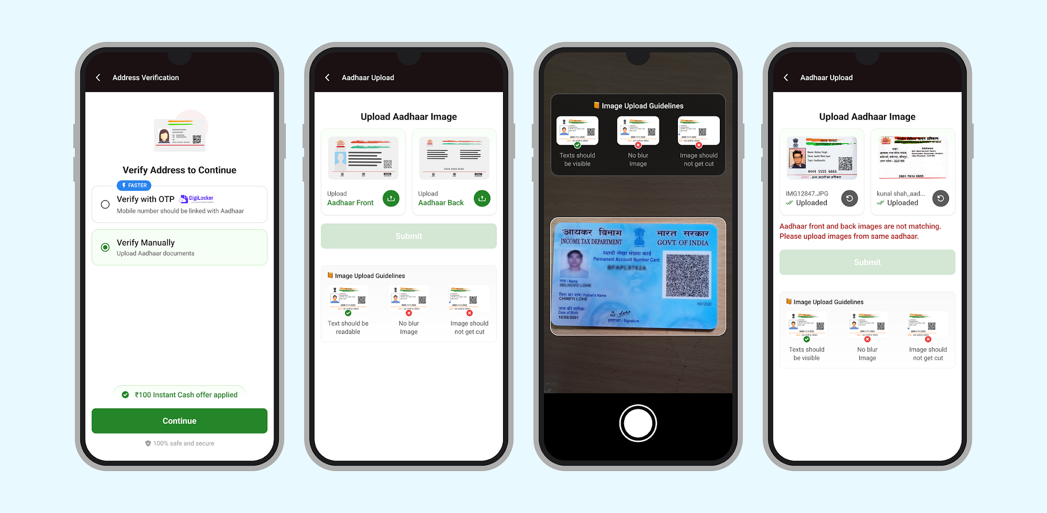Redesigned manual KYC verification flow